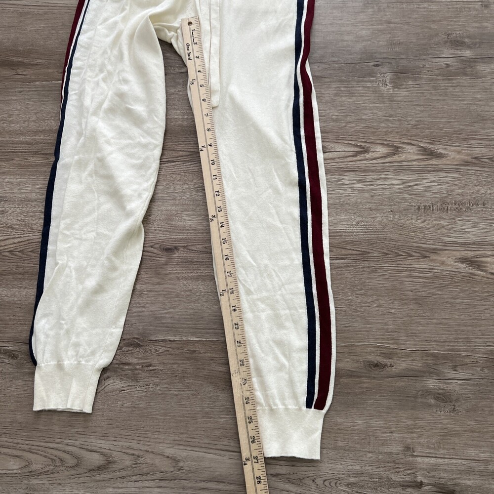 Faherty Sconset Jogger‎ Womens Small Ivory Stripe Cashmere Blend NWT - Picture 5 of 16